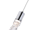 Bethel Chrome LED Pendant in Metal & Crystal