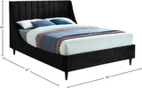 Eva Velvet / Engineered Wood Contemporary Black Velvet King Bed - 80" W x 86.6" D x 48" H