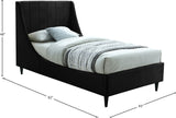 Eva Velvet / Engineered Wood Contemporary Black Velvet Twin Bed - 42.5" W x 81.1" D x 48" H