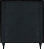 Eva Velvet / Engineered Wood Contemporary Black Velvet Twin Bed - 42.5" W x 81.1" D x 48" H