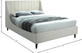 Eva Velvet / Engineered Wood Contemporary Cream Velvet Full Bed - 58.5" W x 81.1" D x 48" H