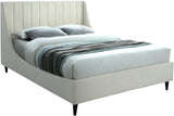 Eva Velvet / Engineered Wood Contemporary Cream Velvet Full Bed - 58.5" W x 81.1" D x 48" H