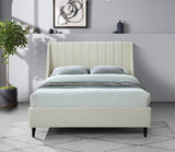 Eva Velvet / Engineered Wood Contemporary Cream Velvet Full Bed - 58.5" W x 81.1" D x 48" H