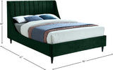 Eva Velvet / Engineered Wood Contemporary Green Velvet King Bed - 80" W x 86.6" D x 48" H