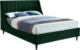 Eva Velvet / Engineered Wood Contemporary Green Velvet King Bed - 80" W x 86.6" D x 48" H