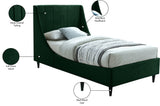 Eva Velvet / Engineered Wood Contemporary Green Velvet Twin Bed - 42.5" W x 81.1" D x 48" H