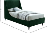 Eva Velvet / Engineered Wood Contemporary Green Velvet Twin Bed - 42.5" W x 81.1" D x 48" H