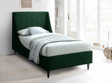 Eva Velvet / Engineered Wood Contemporary Green Velvet Twin Bed - 42.5" W x 81.1" D x 48" H