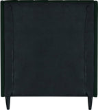 Eva Velvet / Engineered Wood Contemporary Green Velvet Twin Bed - 42.5" W x 81.1" D x 48" H