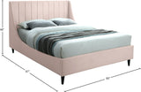 Eva Velvet / Engineered Wood Contemporary Pink Velvet King Bed - 80" W x 86.6" D x 48" H