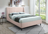 Eva Velvet / Engineered Wood Contemporary Pink Velvet King Bed - 80" W x 86.6" D x 48" H