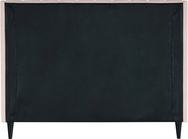 Eva Velvet / Engineered Wood Contemporary Pink Velvet King Bed - 80" W x 86.6" D x 48" H