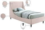 Eva Velvet / Engineered Wood Contemporary Pink Velvet Twin Bed - 42.5" W x 81.1" D x 48" H