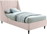 Eva Velvet / Engineered Wood Contemporary Pink Velvet Twin Bed - 42.5" W x 81.1" D x 48" H