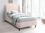 Eva Velvet / Engineered Wood Contemporary Pink Velvet Twin Bed - 42.5" W x 81.1" D x 48" H