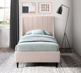 Eva Velvet / Engineered Wood Contemporary Pink Velvet Twin Bed - 42.5" W x 81.1" D x 48" H