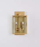 Bethel Gold Outdoor Wall Sconce in Metal & Glass