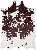 Faux Hide Fah160 Power Loomed Polyester Pile - Eva Backing Rug in Brown, White 5ft x 6ft-6in