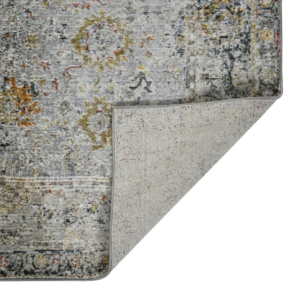 AMER Rugs Fairmont FAI-1 Power-Loomed Floral Transitional Area Rug Charcoal/Yellow 9'3" x 12'3"