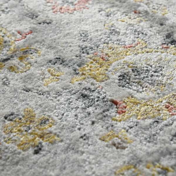 AMER Rugs Fairmont FAI-1 Power-Loomed Floral Transitional Area Rug Charcoal/Yellow 9'3" x 12'3"