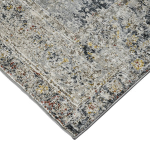 AMER Rugs Fairmont FAI-1 Power-Loomed Floral Transitional Area Rug Charcoal/Yellow 9'3" x 12'3"