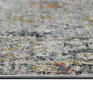 AMER Rugs Fairmont FAI-1 Power-Loomed Floral Transitional Area Rug Charcoal/Yellow 9'3" x 12'3"