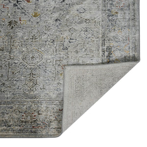 AMER Rugs Fairmont FAI-3 Power-Loomed Bordered Transitional Area Rug Silver/Orange 9'3" x 12'3"