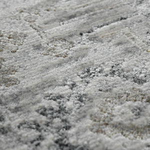 AMER Rugs Fairmont FAI-3 Power-Loomed Bordered Transitional Area Rug Silver/Orange 9'3" x 12'3"