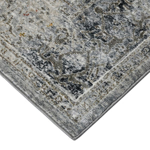 AMER Rugs Fairmont FAI-3 Power-Loomed Bordered Transitional Area Rug Silver/Orange 9'3" x 12'3"