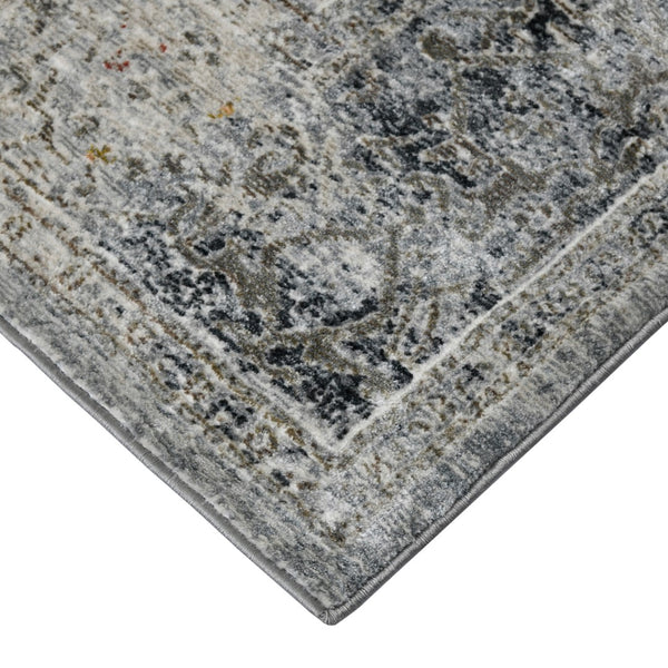 AMER Rugs Fairmont FAI-3 Power-Loomed Bordered Transitional Area Rug Silver/Orange 9'3" x 12'3"