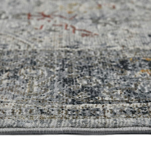 AMER Rugs Fairmont FAI-3 Power-Loomed Bordered Transitional Area Rug Silver/Orange 9'3" x 12'3"
