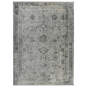 AMER Rugs Fairmont FAI-4 Power-Loomed Bordered Transitional Area Rug Gray 9'3" x 12'3"