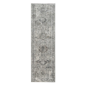 AMER Rugs Fairmont FAI-4 Power-Loomed Bordered Transitional Area Rug Gray 2'6" x 7'10"