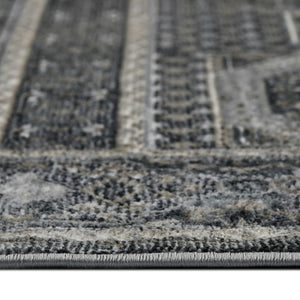 AMER Rugs Fairmont FAI-6 Power-Loomed Medallion Transitional Area Rug Charcoal 9'3" x 12'3"