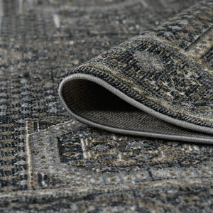 AMER Rugs Fairmont FAI-6 Power-Loomed Medallion Transitional Area Rug Charcoal 9'3" x 12'3"