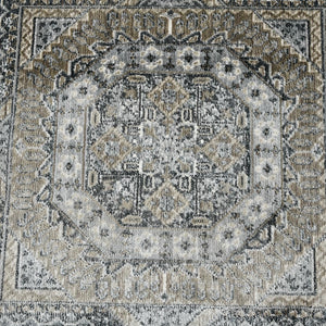 AMER Rugs Fairmont FAI-6 Power-Loomed Medallion Transitional Area Rug Charcoal 9'3" x 12'3"