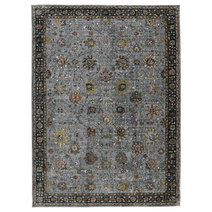 AMER Rugs Fairmont FAI-7 Power-Loomed Floral Transitional Area Rug Gray 9'3" x 12'3"
