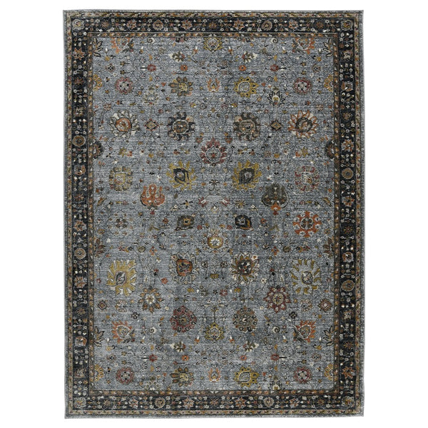 AMER Rugs Fairmont FAI-7 Power-Loomed Floral Transitional Area Rug Gray 9'3" x 12'3"
