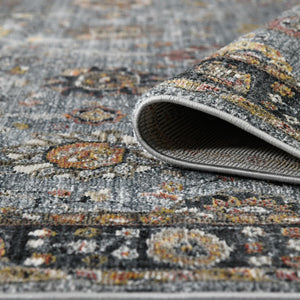 AMER Rugs Fairmont FAI-7 Power-Loomed Floral Transitional Area Rug Gray 9'3" x 12'3"