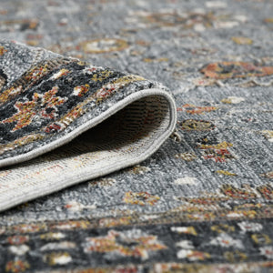 AMER Rugs Fairmont FAI-7 Power-Loomed Floral Transitional Area Rug Gray 9'3" x 12'3"