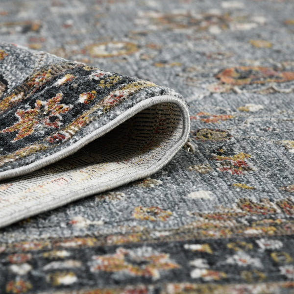 AMER Rugs Fairmont FAI-7 Power-Loomed Floral Transitional Area Rug Gray 9'3" x 12'3"