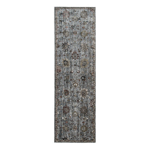 AMER Rugs Fairmont FAI-7 Power-Loomed Floral Transitional Area Rug Gray 2'6" x 7'10"