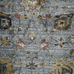 AMER Rugs Fairmont FAI-7 Power-Loomed Floral Transitional Area Rug Gray 9'3" x 12'3"