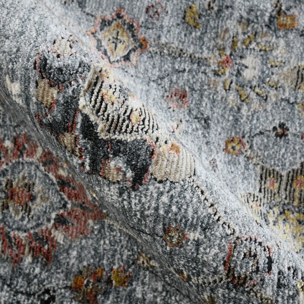 AMER Rugs Fairmont FAI-7 Power-Loomed Floral Transitional Area Rug Gray 9'3" x 12'3"