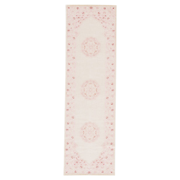Jaipur Living Malo Medallion Pink/ White Runner Rug (2'6"X8')