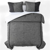 HiEnd Accents Hamilton Tweed Comforter Set FB1713-TW-OC Gray Comforter - Face: 100% polyester; Back: 100% cotton; Fill: 100% polyester. Bed Skirt - Skirt and Decking: 100% polyester. Pillow Sham - 100% polyester. 68x88x3