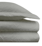 HiEnd Accents Matelassé Duvet Cover Set FB1755-SK-GY Gray Duvet Cover: Face: 68% cotton, 32% polyester; Back: 100% cotton. 110x96x0.5