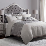 HiEnd Accents Matelassé Duvet Cover Set FB1755-SK-GY Gray Duvet Cover: Face: 68% cotton, 32% polyester; Back: 100% cotton. 110x96x0.5