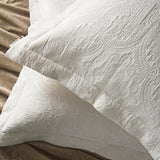 HiEnd Accents Matelassé Duvet Cover Set FB1755-SK-OC White Duvet Cover: Face: 68% cotton, 32% polyester; Back: 100% cotton. 110x96x0.5