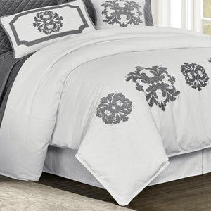 HiEnd Accents Madison Linen Duvet Cover FB1755DU-SK-GY Gray Face: 100% polyester, back: 100% cotton 110x96x0.5